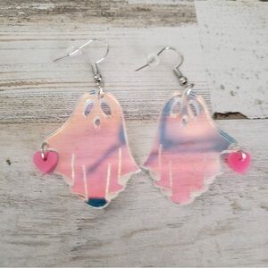 Acrylic Ghost With Hearts Rainbow Halloween Goth